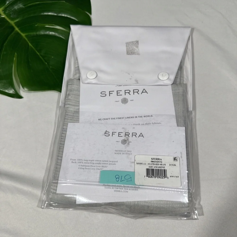 NIB $155 Sferra Modelli Standard Sham ( 1 )‎ in Aquamarine